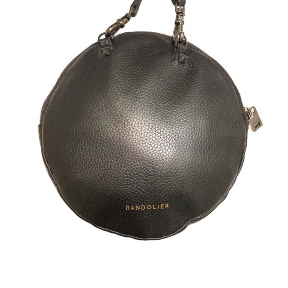 Bandolier black leather crossbody bag